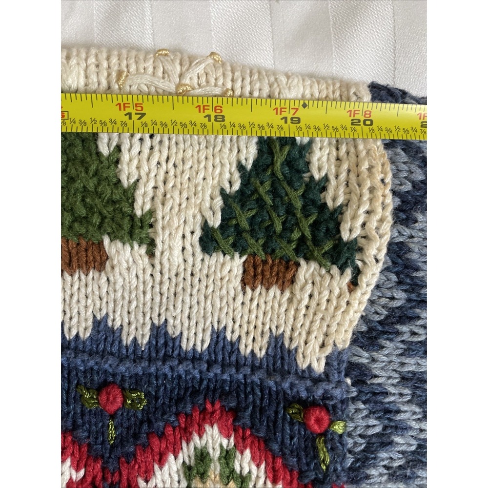 Heirloom Collectibles Hand Knit Button Down Christmas Cardigan Women's XL VTG - Picture 10 of 14